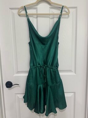 Princess Polly Emerald Green Satin Mini Dress